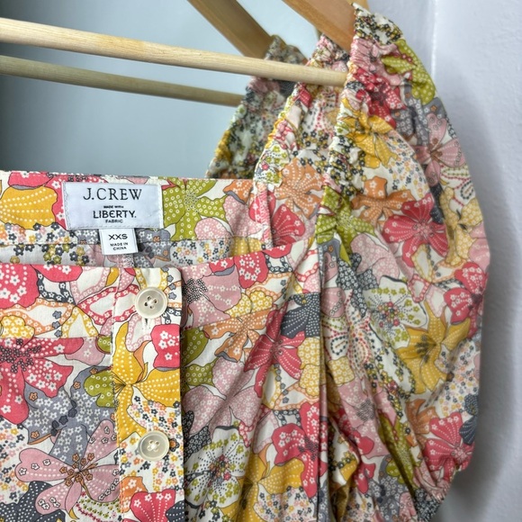 J. Crew Liberty Mauvy floral cottage puff sleeve button up midi dress - Picture 4 of 9